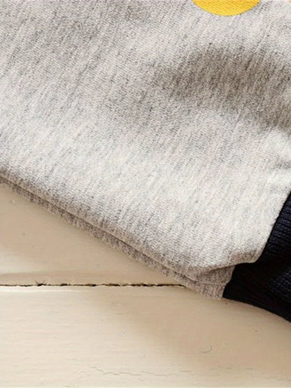 Autumn Toddler Boy Loose Set Digital Printed Coat+T-shirt+Casual Sports Pants 3-Piece Set