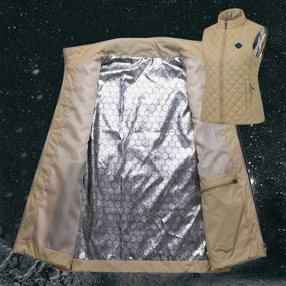 Women 21 Heating Zones Vest Autumn and Winter Electric Heated Jackets USB Heating Vest Outdoor Thermal Winter Warm Jacket M-3XL