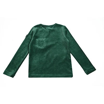 AA-Velour and striped layered set kids clothes sibling matching girl dress boys top baby romper v neck children family matching