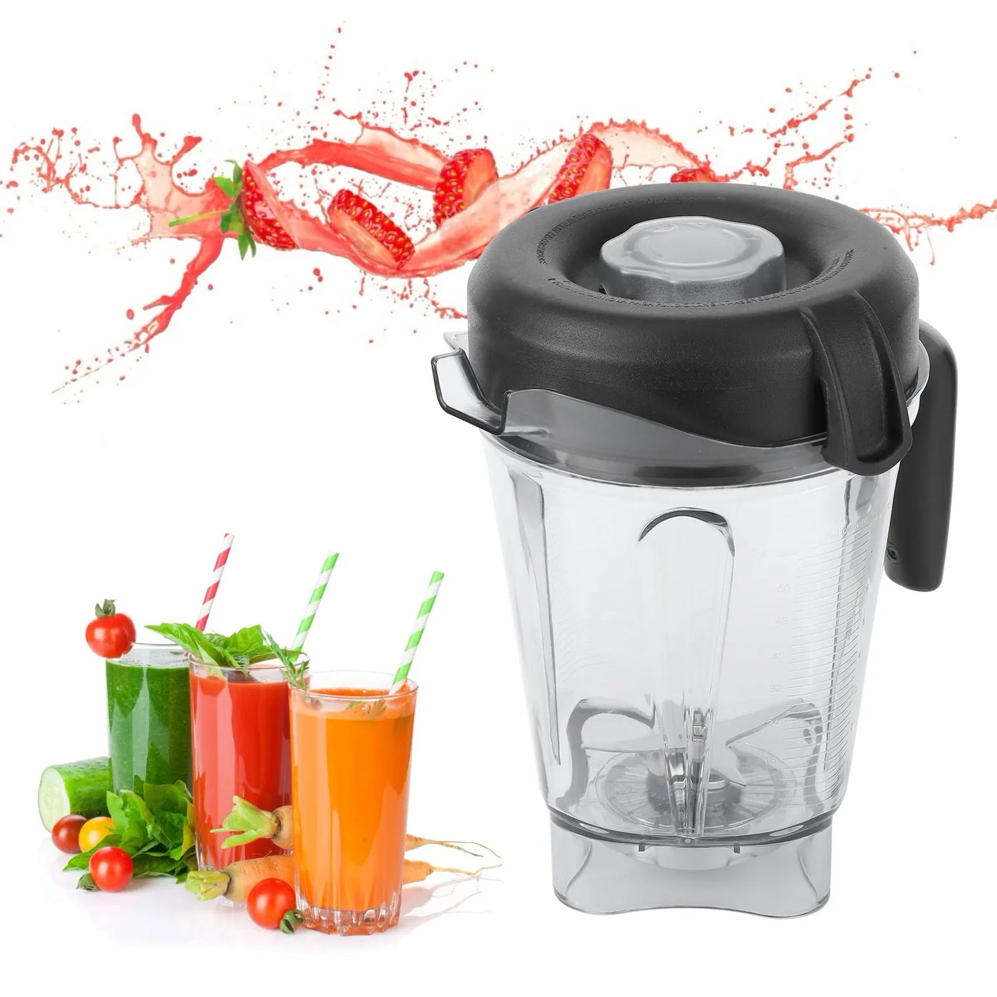 Blender Accessories Transparent Food Blender Container with Blade Lid Replacement Accessories Fit for Container 64oz Blender Cup