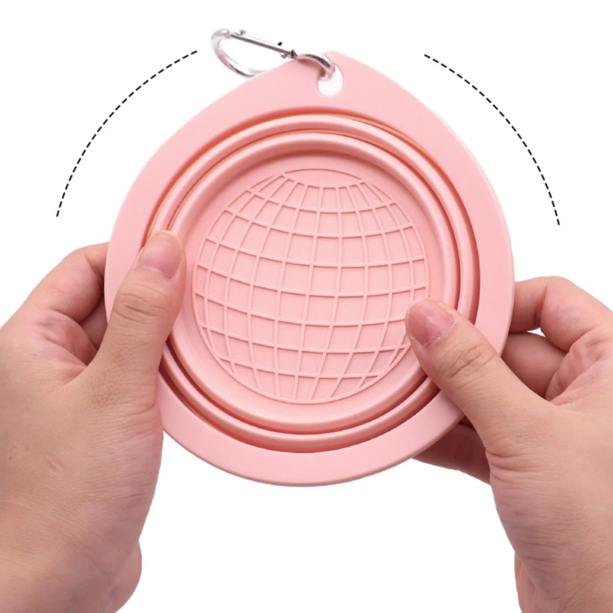 Collapsible Pet Silicone Dog Food Water Bowl  Macaron Color Outdoor Travel Portable Folding Supplies Dishes with Carabiner