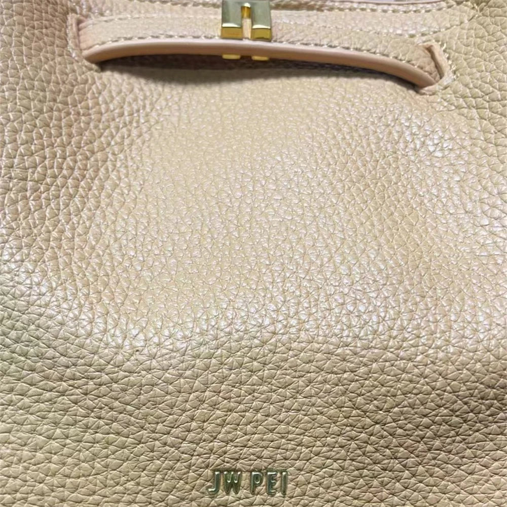 JW PEI 2025New Women's Canvas Brown Crossbody Shoulder Bag Mini Vegan Leather Tote Bag Handbag Dumpling Bag High Quality Leather
