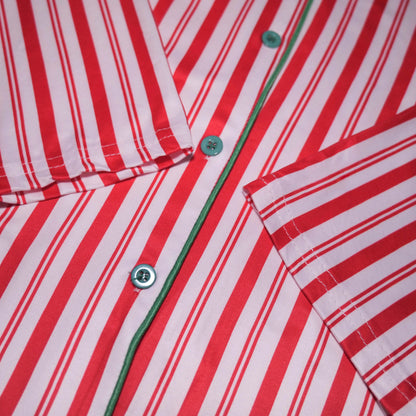 Family Christmas Pajamas Set Striped Print Mother Kids Matching Clothes Button Shirt+Trousers Children Clothing Xmas Look Pijama