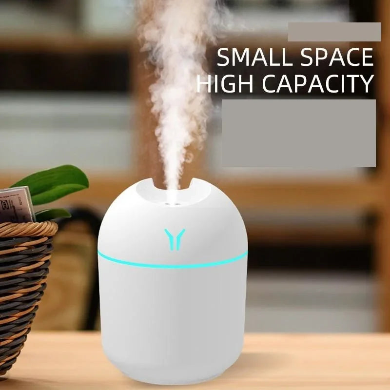 USB Mini Air Humidifier Baby Room 250ML  Aroma Essential Oil Diffuser Car Ultrasonic Mute Mist Maker Diffuser LED Color Lamp