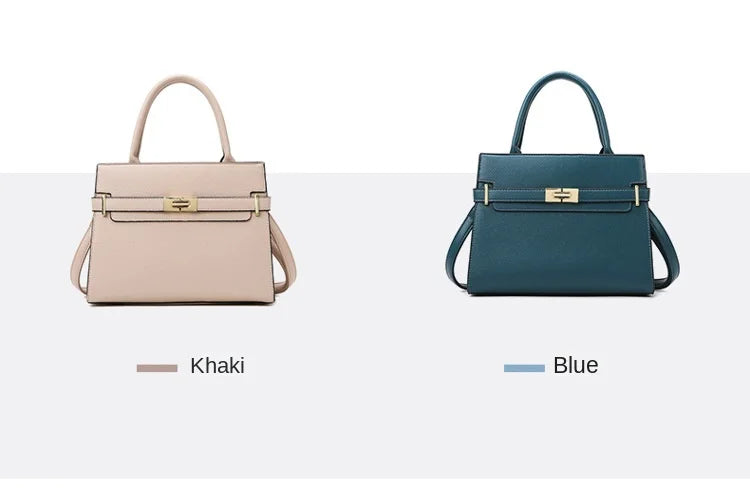 Women's soft leather handbag simple small square bag casual women's bucket bag fashionable single shoulder crossbody bag