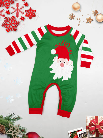 Europe and the United States 2024 new Santa Claus stripes Christmas family home clothing pajamas new set