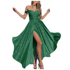 Women'S Evening Party Dress With Sparkling Sequins Silhouette Strapless Sexy And Fashionable High Tall Formal Dresses For Women