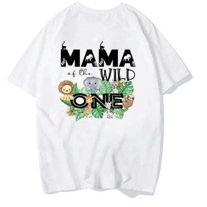 Wild One Family Matching Clother Jungle Party Dad Mom Sister Brother Baby Look Outfits T-shirt One Birthday Family T Shirts Tops