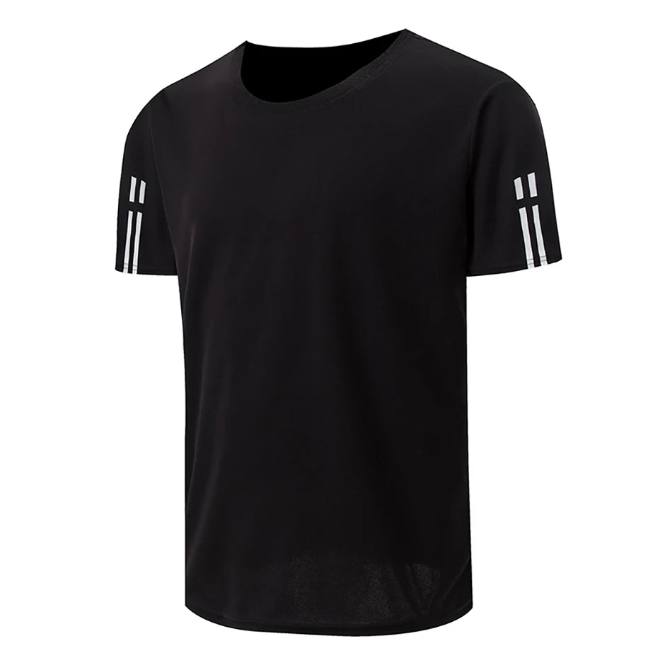 2/4 Pcs Men's Summer Quick-drying Mesh Color Short-sleeved T-shirt Young and middle-aged loose plus size fitness running Joker T