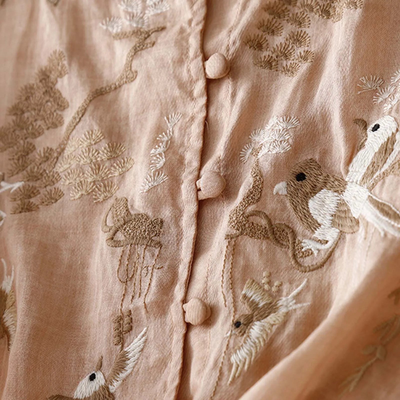 Summer Cotton Linen Shirts & Blouses For Women Vintage Embroidered Loose Fit Shirt Casual Blusas Camisas Solid Tops Blouse 셔츠