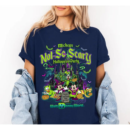 Disney Halloween 2025 Mickey Mouse Men Women Summer T-shirt Family Parent-Child Clothing Casual Unisex Oversized Short Sleeve