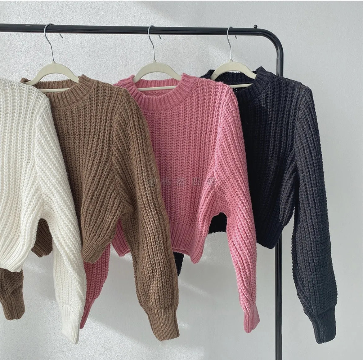 Knitted Sweater Women Pullovers New Long Sleeve O-Neck Black Knit Sweater Pullover Women Tops Sweaters Sueters De Mujer Q718