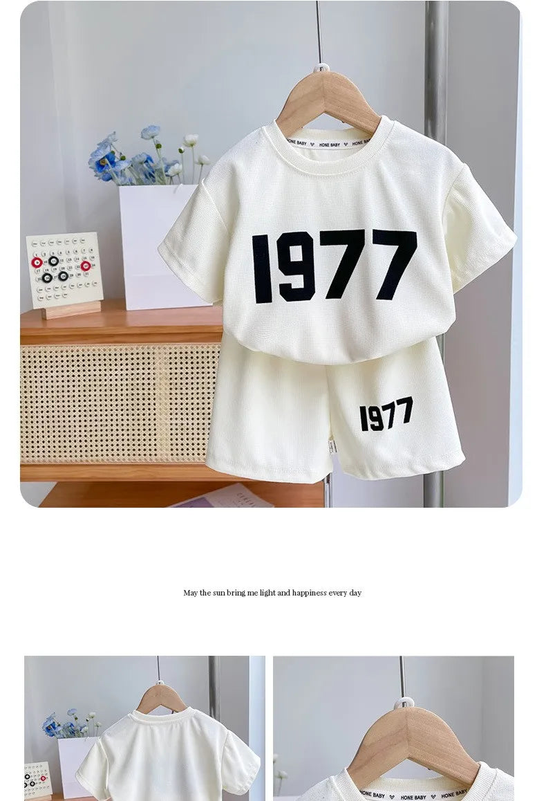 1 2 3 4years Children's Clothes Summer Thin Loose Casual Kids Tracksuit Popular Design Baby Boy Short Sleeve Suit T-shirt Shorts