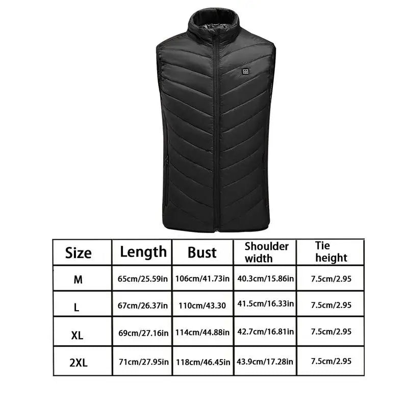 USB Heated Vest Men Electric Warm Vest 3 Temperature Settings Jacket Men Winter Thermal Waistcoat For Sports Hiking Camping