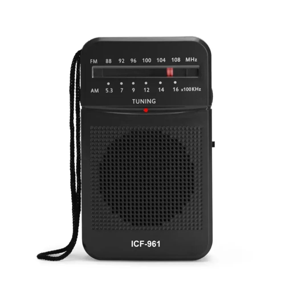 ICF-961 Portable Pocket  Radios AM FM 3.5mm AUX Mini Walkman 2 x AA Battery Outdoor Stereo Radio for Walking Hiking Camping