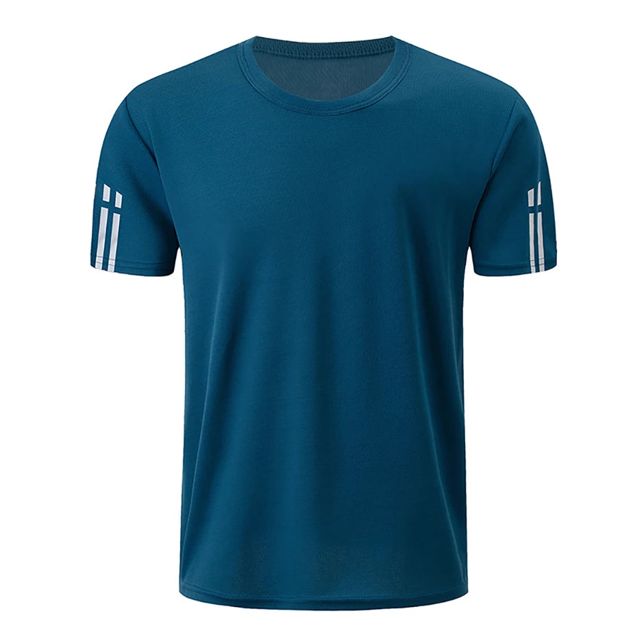 2/4 Pcs Men's Summer Quick-drying Mesh Color Short-sleeved T-shirt Young and middle-aged loose plus size fitness running Joker T