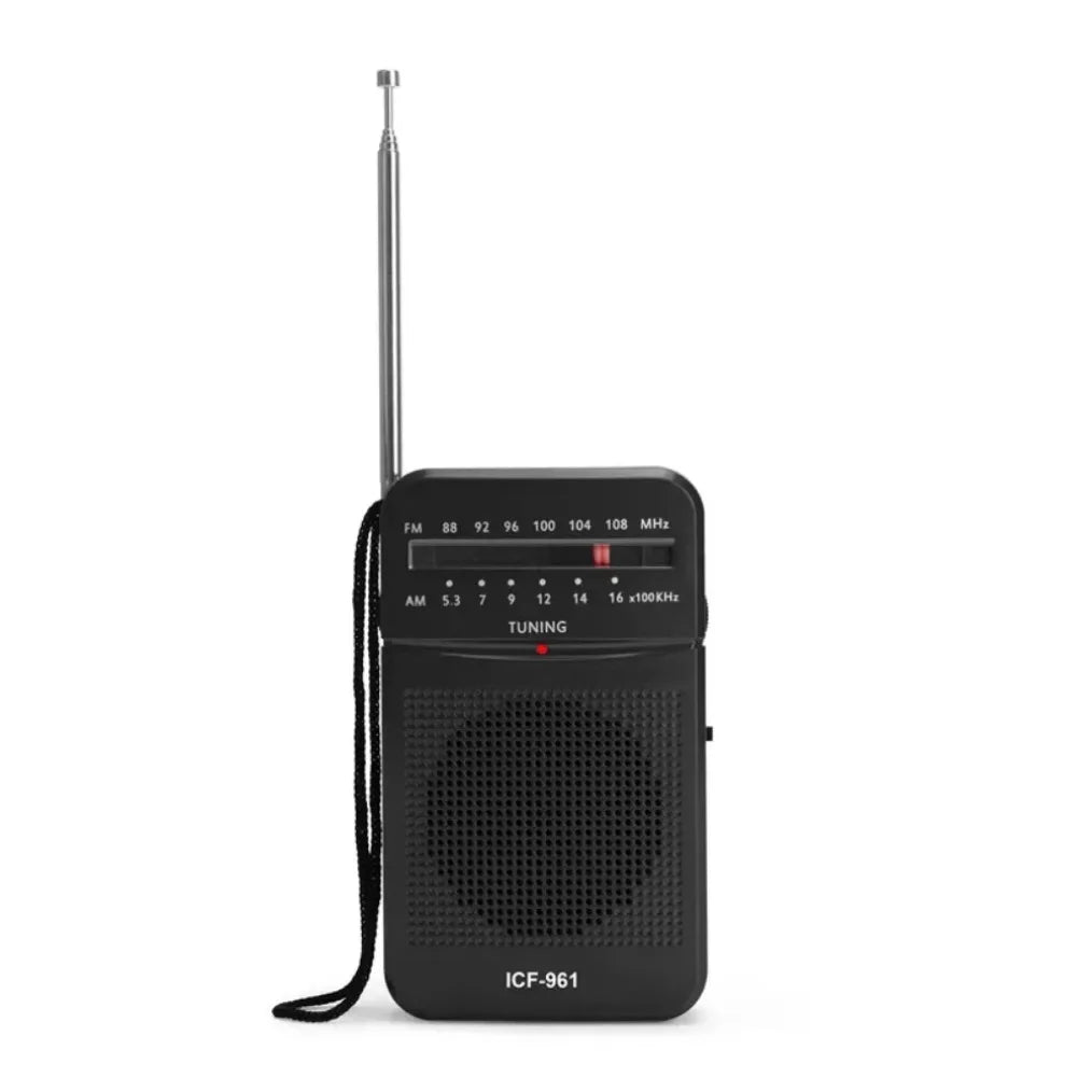 ICF-961 Portable Pocket  Radios AM FM 3.5mm AUX Mini Walkman 2 x AA Battery Outdoor Stereo Radio for Walking Hiking Camping