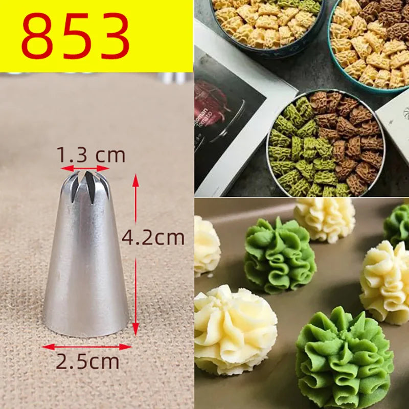 15pcs Piping Nozzles Set, Stainless Steel IcingCream Nozzles, Cake Piping Tips For Dessert Biscuit Cup Cake, Kitchen Accessories