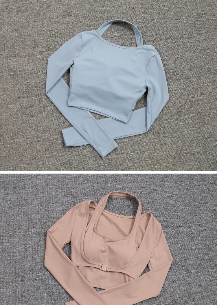 Hanging Neck Yoga Suit Slimming Sports Workout Women Sexy Outdoor Tennis Tops Underwear