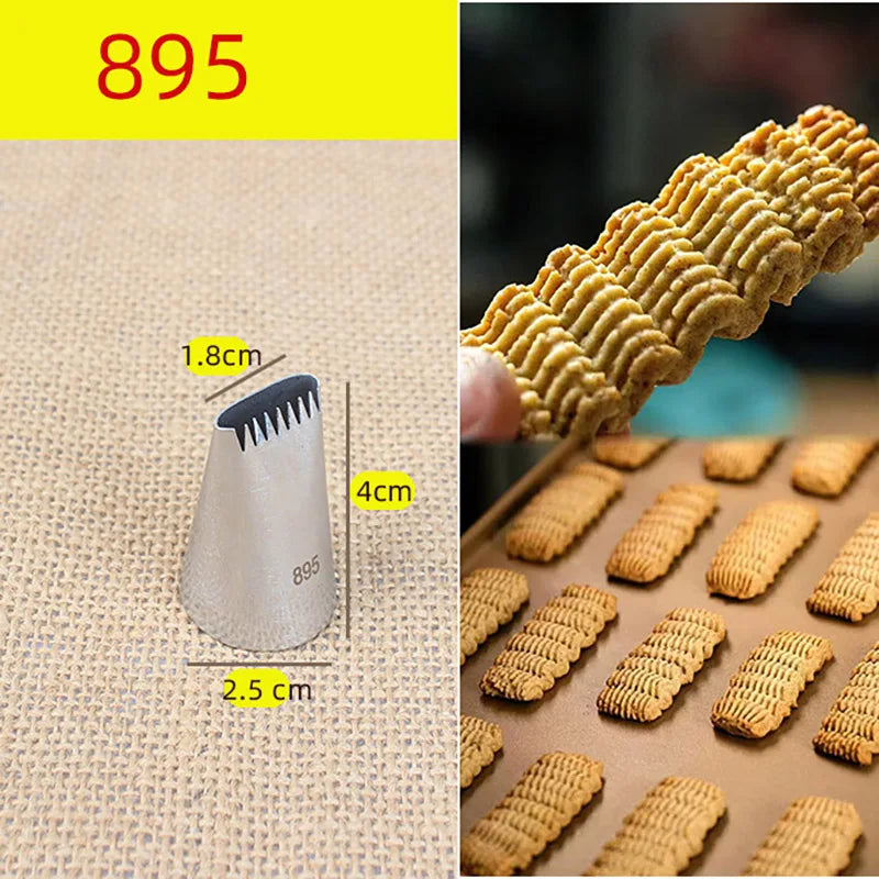 15pcs Piping Nozzles Set, Stainless Steel IcingCream Nozzles, Cake Piping Tips For Dessert Biscuit Cup Cake, Kitchen Accessories
