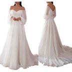 Romantic Sweetheart Beading Spaghetti Straps A-Line Wedding Long Dress 2025 Solid One-Line Skirt Princess Bridal Gown Customized