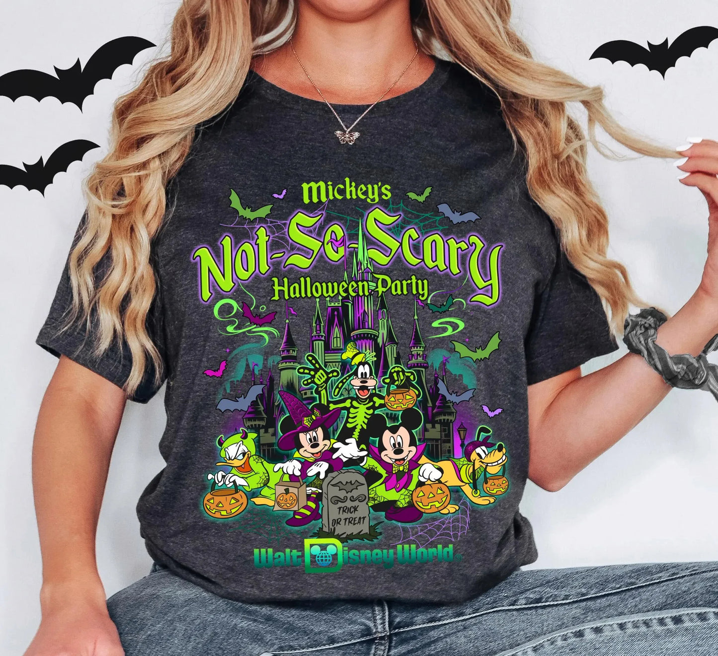 Disney Halloween 2025 Mickey Mouse Men Women Summer T-shirt Family Parent-Child Clothing Casual Unisex Oversized Short Sleeve