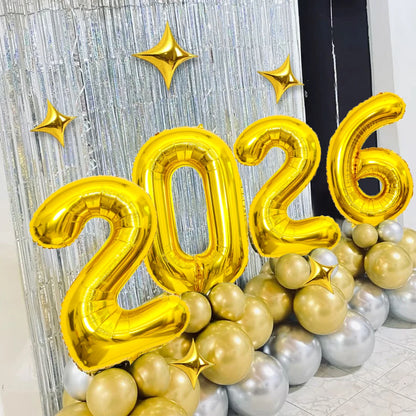 9pcs New Year balloons,Christmas and theme party decorations,2026 New Year party,birthday,graduation ceremony,holiday decoration