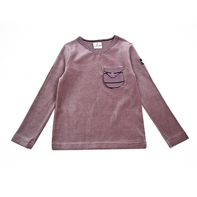 AA-Velour and striped layered set kids clothes sibling matching girl dress boys top baby romper v neck children family matching