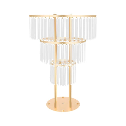 3-Tier/4-Tier Gold Crystal Flower Stand Electroplated Iron Freestanding for Wedding Party Event Decoration