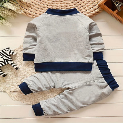 Autumn Toddler Boy Loose Set Digital Printed Coat+T-shirt+Casual Sports Pants 3-Piece Set