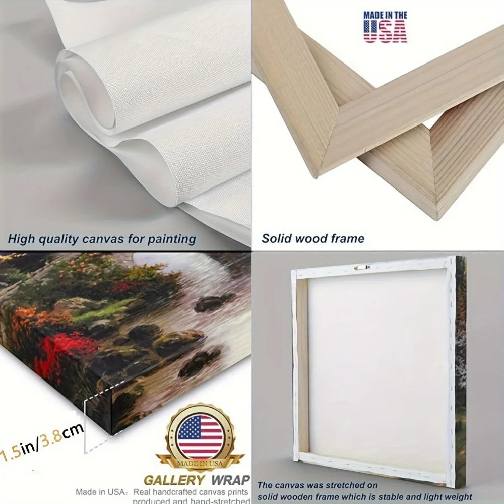 Rustic memory of country road, interior decoration poster, suitable for living room, 1.5 inch thick pine solid frame