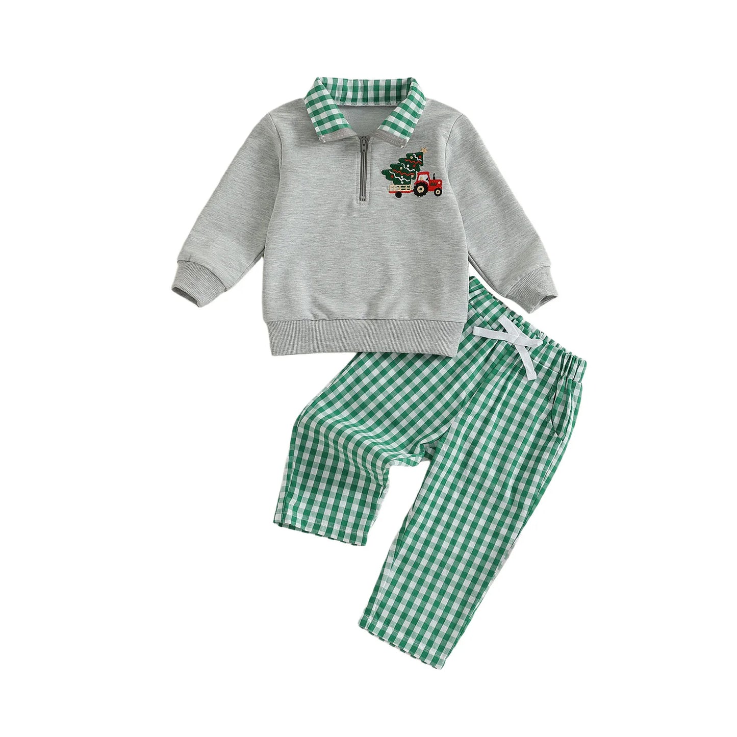 Baby Boy Holiday Outfits Reindeer Applique Crewneck Sweater Corduroy Pants 2 Piece Set for Christmas Party