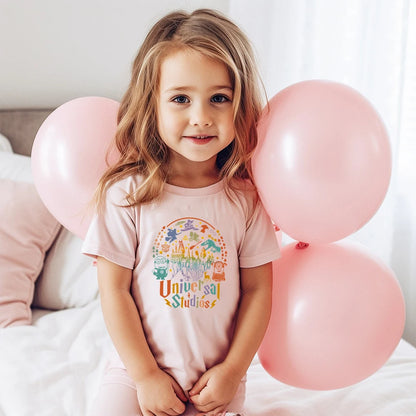 Children Cute Shirt Loose Casual Apparel Y2K Top Universal Studios Orlando Shirt Vintage Short Sleeve Trendy Family Trip Gift