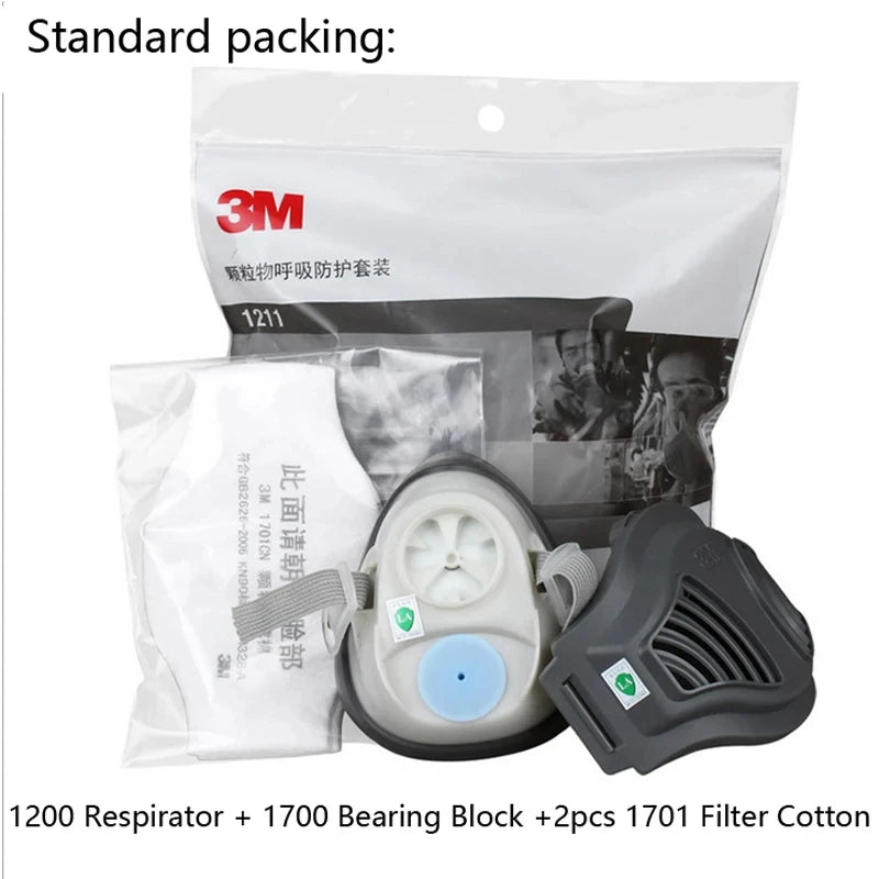 3MHalf Face Gas Mask Anti industrial conatruction 1211 1701 Filter cotton Dust pollen anti-particle dust cover Gas Mask