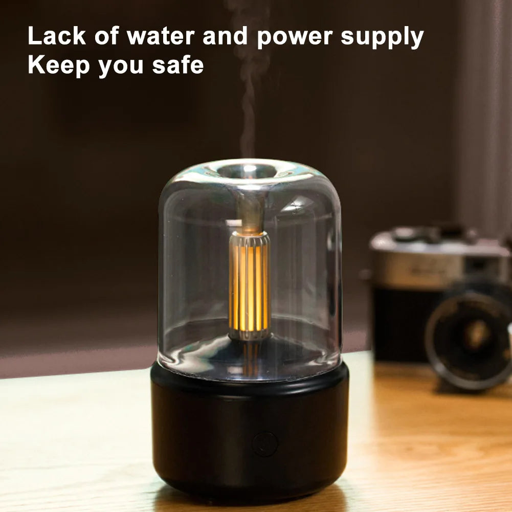 Air Aroma Humidifier with Light Oil Diffuser USB Essential Oil Atomizer Portable Electric Air Humidifier for Home Car