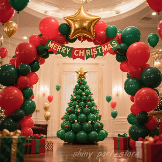 2-20pcs Merry Christmas Decoration Balloons Dark Green Red Multi Color Latex Balloon Birthday Party New Year Decor Supplies