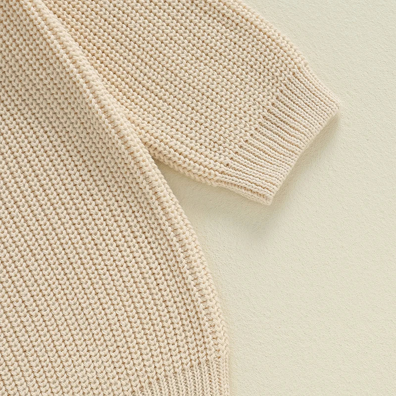 Suefunskry 1PC Mommy and Me Matching Sweaters Solid Color Knitted Long Sleeve Round Neck Warm Pullover Tops for Autumn Winter