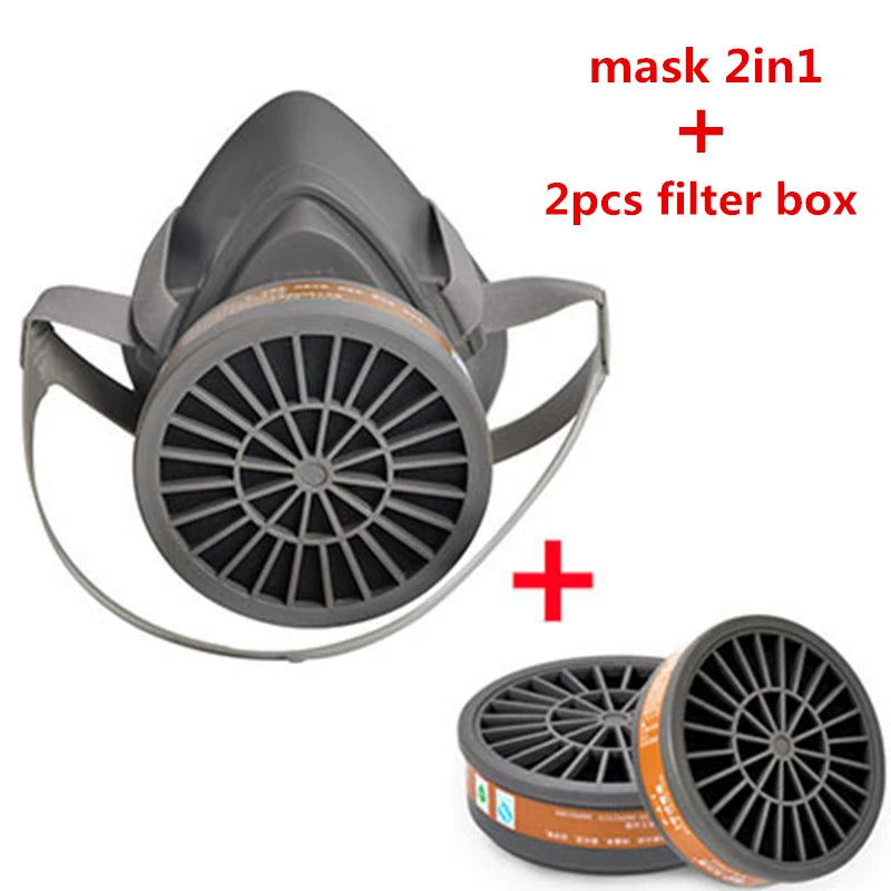 Anti Smoke Protective Mask With Activated Carbon Filter Respirator Paint Welding Chemicals Toxic Gases