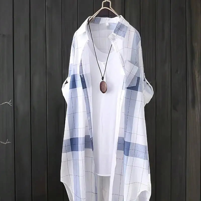 2025 Fall Fashion Plaid Shirt - Women's Plus Size Long Sleeve Top | Loose Elegant Casual Blouse | Oversized Shacket Style