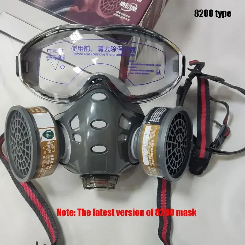 Full/Half Face Gas Mask Safety Fog proof Glasses Set Spray Paint Chemical Pesticide Decoration Formaldehyde Anti-Dust Respirator