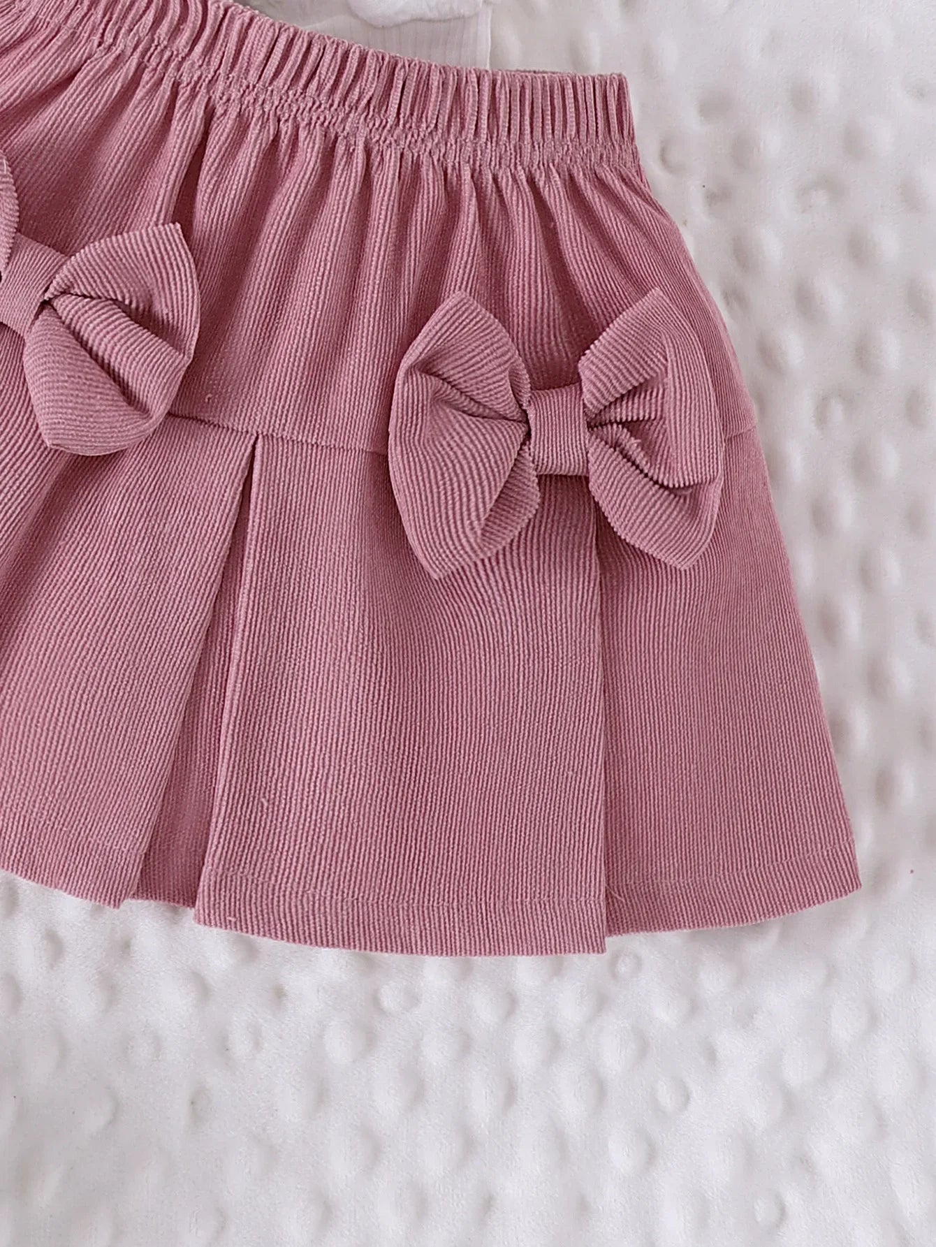 Baby Girl Outfit 0-3Y Pink Heart & Rose 3pcs Set High Neck Top Bow Skirt Hat Toddler Clothing Ensemble for Girls