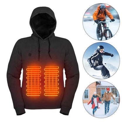 Heating Solid Color Black Hoodies Winter Warm Sweetshirts Windbreak Pullovers Workout Leisure Sportswear Women Men Sweatshirts