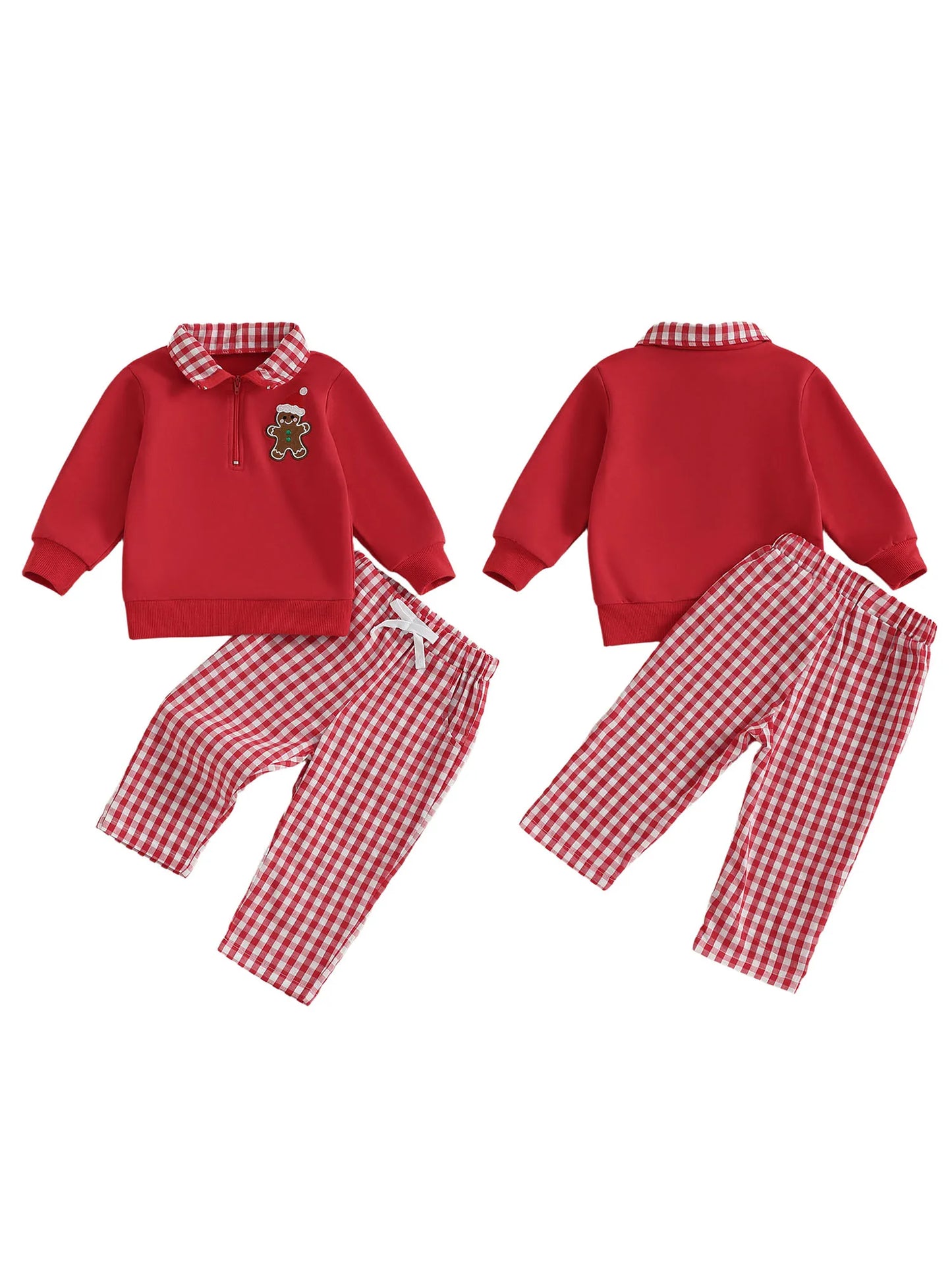 Baby Boy Holiday Outfits Reindeer Applique Crewneck Sweater Corduroy Pants 2 Piece Set for Christmas Party