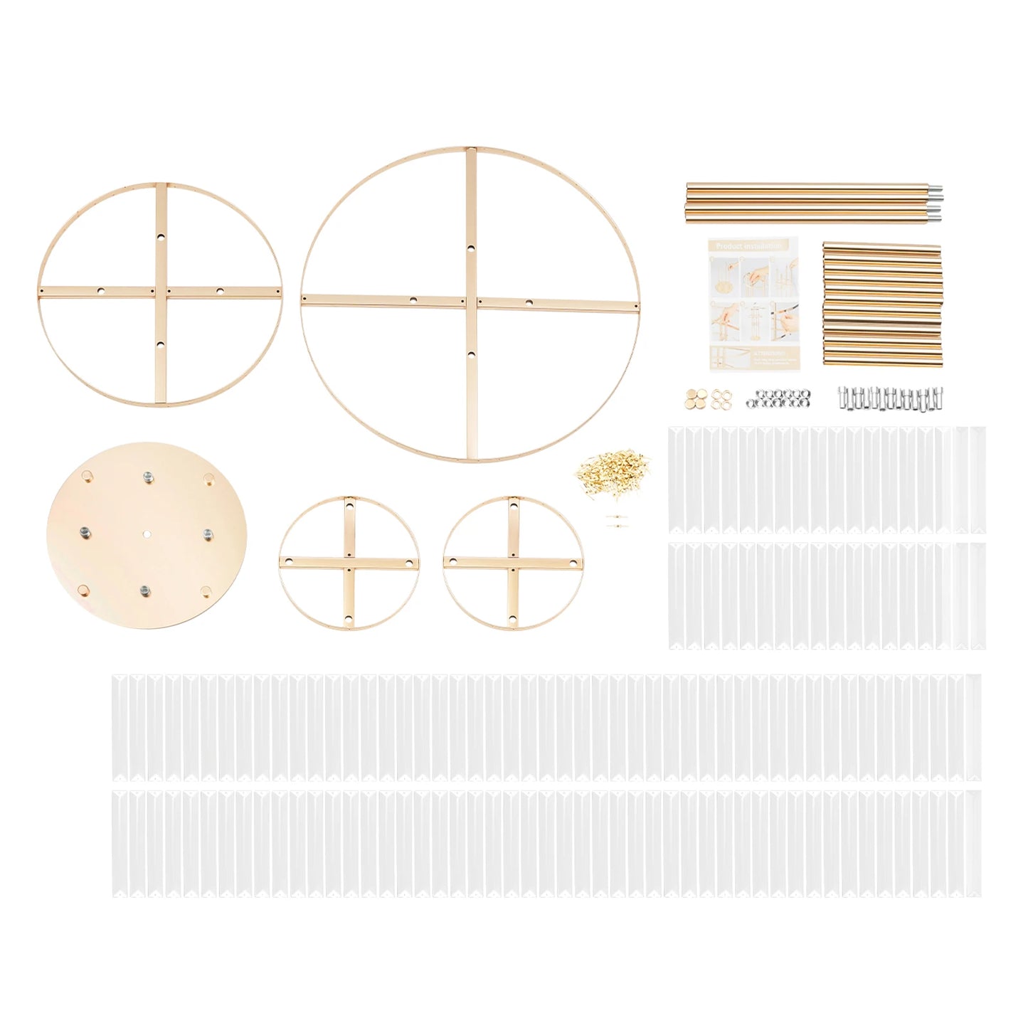 3-Tier/4-Tier Gold Crystal Flower Stand Electroplated Iron Freestanding for Wedding Party Event Decoration