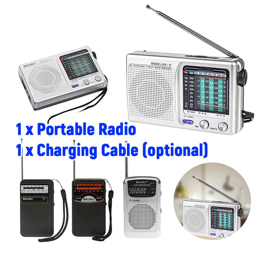 Outdoor Radio Dual Band Digital Radio SW/AM/FM Stereo Radio Battery Operated Telescopic Antenna for Indoor Outdoor Emergency Use