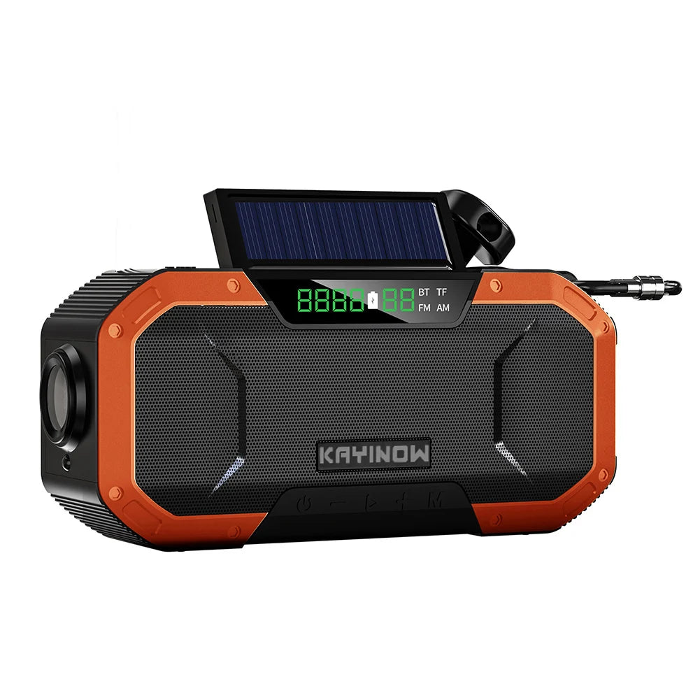Solar Hand Crank Radio Portable AM/FM Weather Radio with LED Flashlight SOS Alarm Emergency Power Supply/Bank