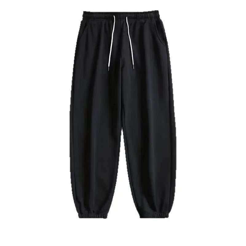 Thickened Fleece Black Sports Pants Pure Color Casual Trousers Autumn Winter New Style Slimming Harlan Pants for Women