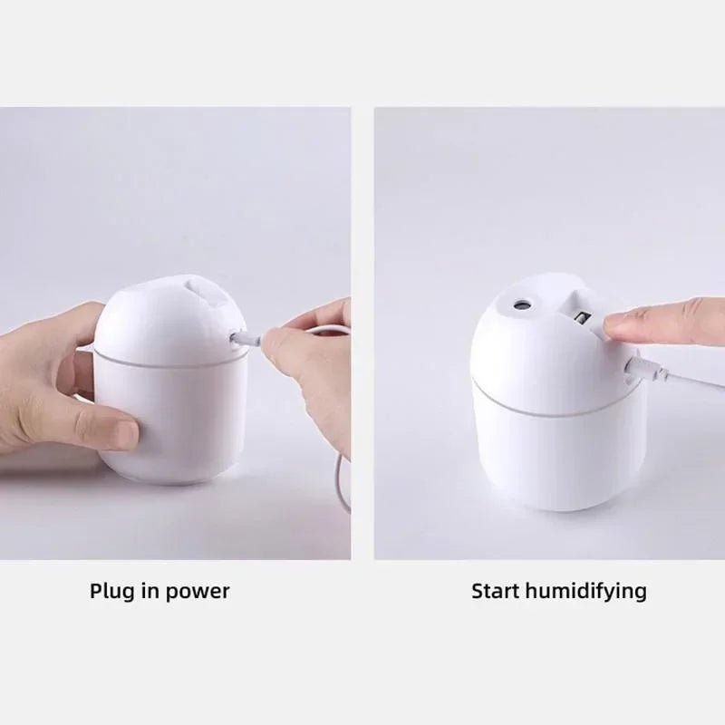 USB Mini Air Humidifier Baby Room 250ML  Aroma Essential Oil Diffuser Car Ultrasonic Mute Mist Maker Diffuser LED Color Lamp