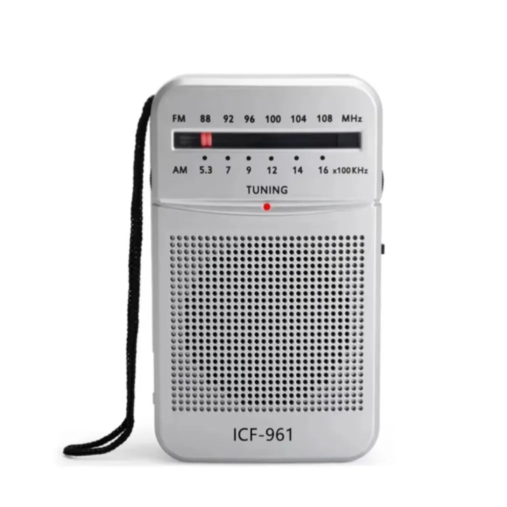 ICF-961 Portable Pocket  Radios AM FM 3.5mm AUX Mini Walkman 2 x AA Battery Outdoor Stereo Radio for Walking Hiking Camping