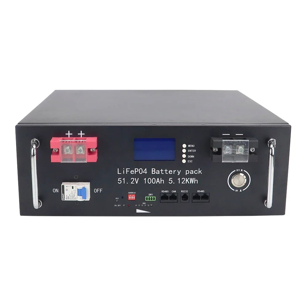 48V 100AH LiFePO4 Battery Pack Built-in BMS Lithium Iron Phosphate Cells For Replacing Most of Backup Power Home Energy Storage